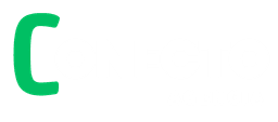 Logo de Conecto Agencia en color blanco